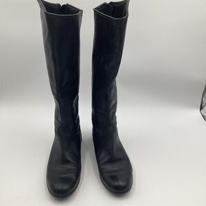 Ciao Bella Women's Black Knee High Leather‎ Boots Size 8.5 Casual Zip